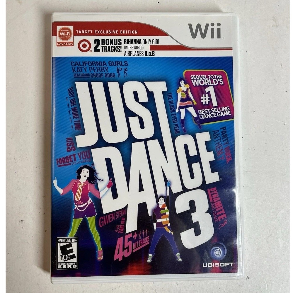 Just Dance 3 Nintendo Wii Target Exclusive‎ Edition 2 Bonus Tracks Rihanna B.o.B